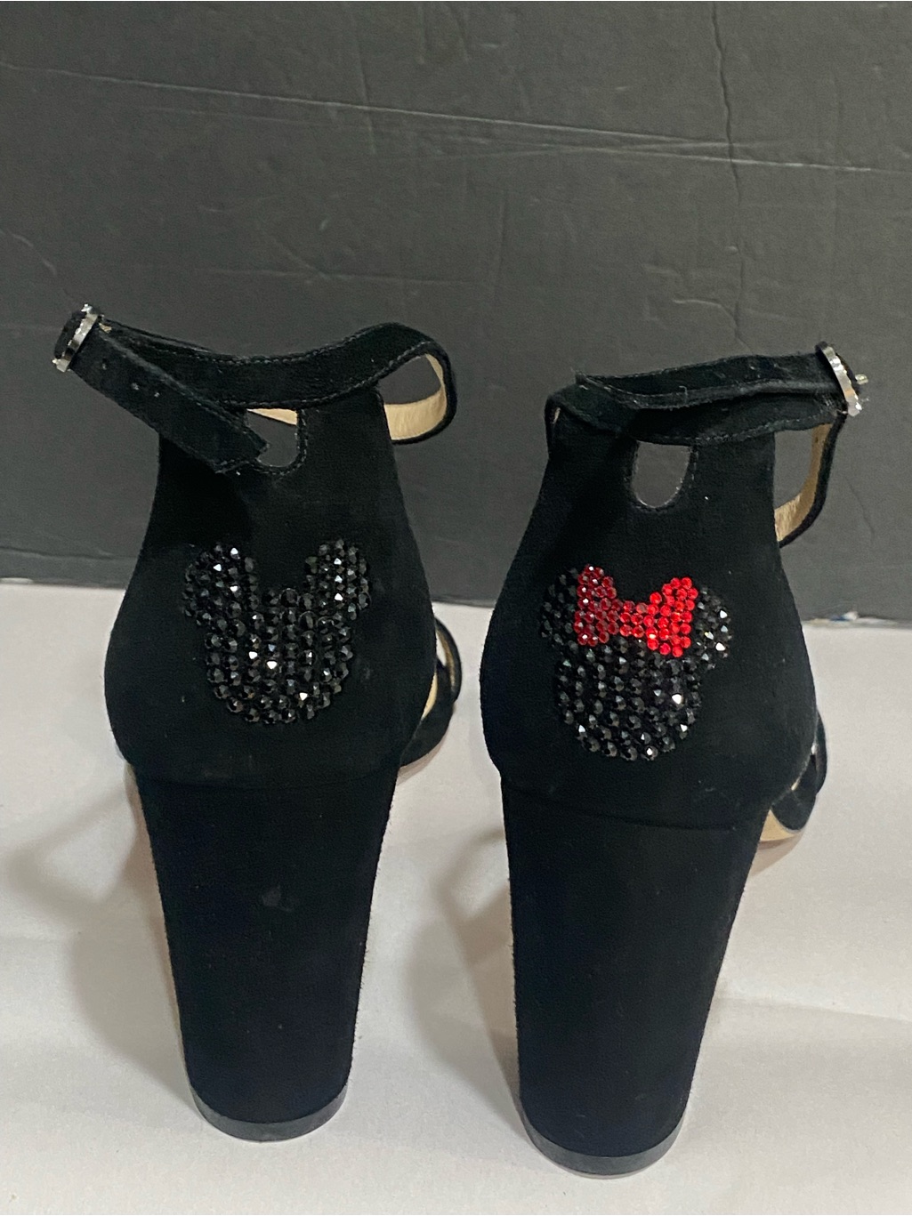 Stuart Weitzman X Disney Swarovski Heels Black Suede Sz 11 Limited Edition